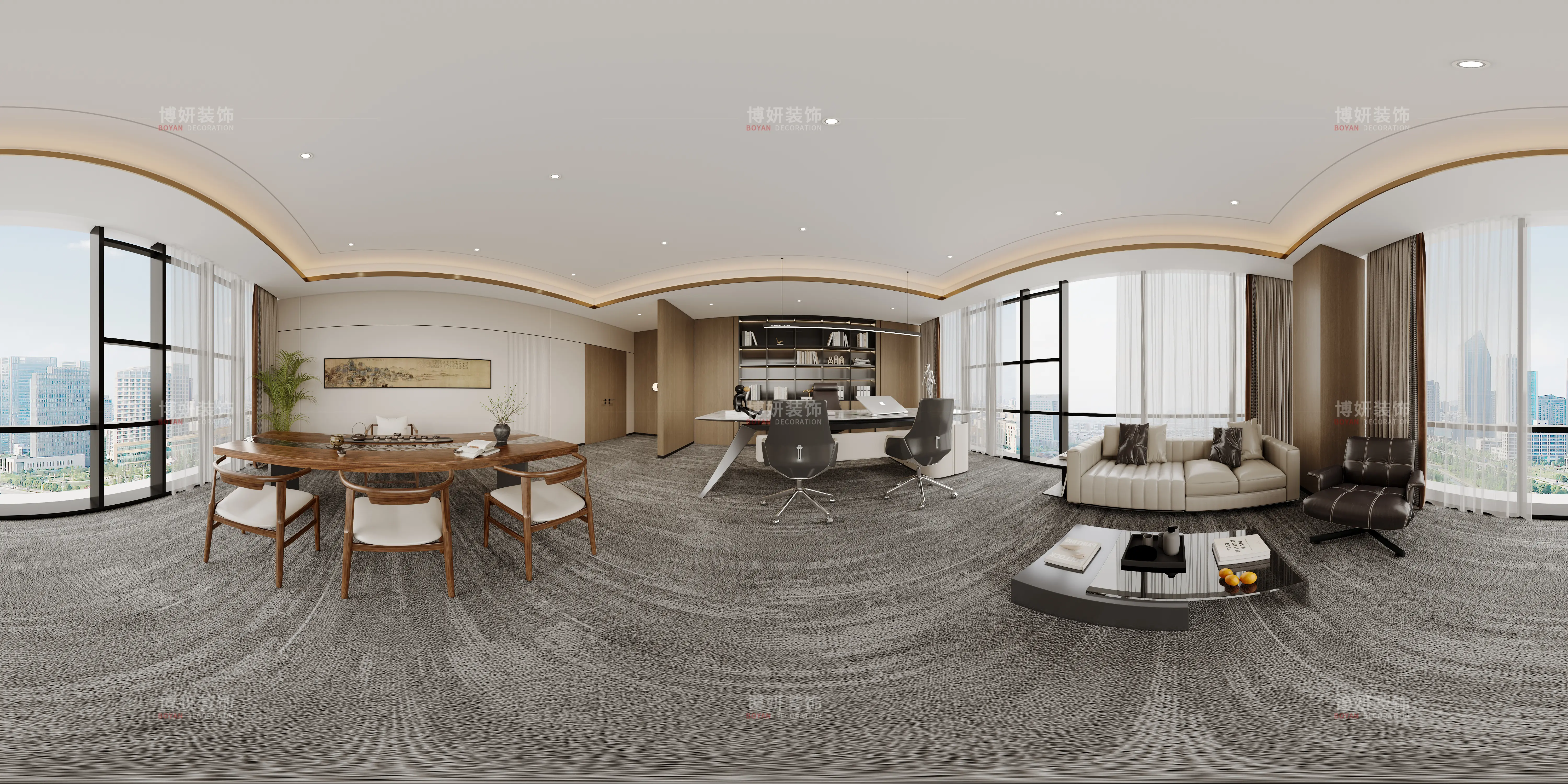 杭州新中式风格老总办公室设计